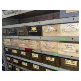 Contents of shelves fine threads various sizes