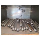 Shelf of black/ galvanized pipe fittings