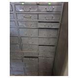 2 Metal storage cabinets with contents
