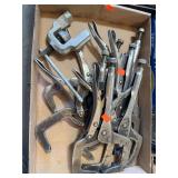 Box of assorted sizes of vice grips