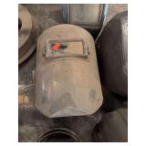 vintage industrial welding helmet, often referred to as a 'sugar scoop'