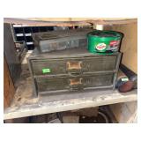 Contents of shelf miscellaneous tools and hardware