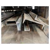 7 pieces of various large channel, square tubing and rectangular tubing ranging from4’ to 20’.