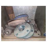 Shelf of black/ galvanized pipe fittings