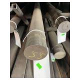 One piece of solid round steel. Approximately 2 1/2”x5’.