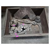 Machinist Lathe Chuck Lot with Jaws, Chuck Key, Turnbuckle & Steel Plates