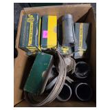 vintage box of Pobrst Bros. MFG. CO. collets and feed fingers used for lathes and machining.