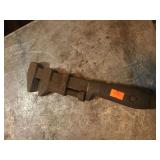 vintage adjustable monkey wrench also known as a screw wrench