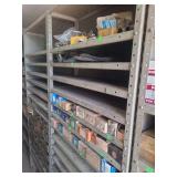 lot contains a 36 by 84 inch metal shelf. contents not included with shelf
