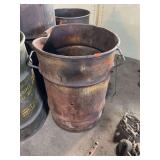 medium sized metal barrel with handles