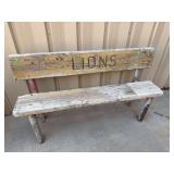 Bench  Steel frame wood seat and back