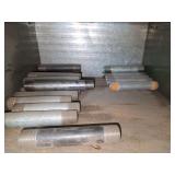 Shelf of black/ galvanized pipe fittings