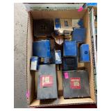 Box of assorted thread, taps, and dies