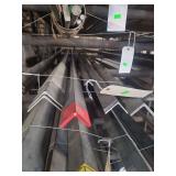 contents of shelf.  several pieces of angled steel. all approximately 20 ft.