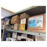 Contents of shelves various sizes hex bolts and nuts 7/16, 5/8, 1/4, 1/2