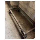Metal cart with heavy casters approximately 4 1/2‘ x 2‘