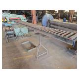 11' Steel Gravity Roller Conveyor Section w/ Adjustable Support Stand