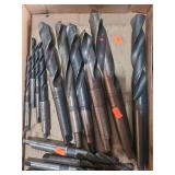 1 lot of various sized tapper shank carbon steel drill bits