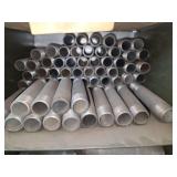 Shelf of black/ galvanized pipe fittings