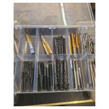 lot contains a plastic case with several different sized threading taps