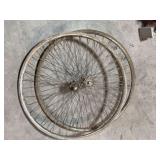 Vintage Bicycle Wheels (2) – Steel Rims w/ Hubs – Restoration or Parts Lot