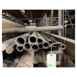11 pieces of round pipe and 1 stick of square tubing ranging in length from 2’ to 20’.