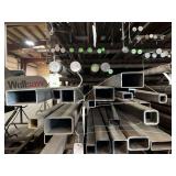 13 pieces of steel various lengths from 3’ to 20’. Rectangular and square tubing.