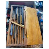 Wooden box of reaming bits.