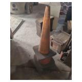 3 orange traffic/ construction cones