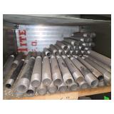 Shelf of black/ galvanized pipe fittings