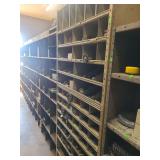 36 by 85 inch metal shelf contents are included.  several different sized gate valves