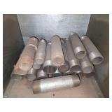 Shelf of black/ galvanized pipe fittings