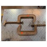 Pair of Vintage Wilton Heavy-Duty C-Clamps – Industrial Cast Iron USA Clamps 6”