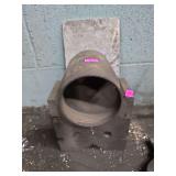 Heavy-duty steel forging or pipe fitting component.