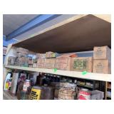 Contents of shelves various size wood screws, bolts, fasteners