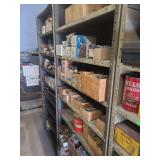 lot contains a 36 by 84 inch metal shelf. contents are not included with shelf