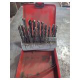 1 box containing various sized drill bits