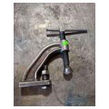 This is a vintage ball joint / tie rod end press (C-frame press style) — early automotive front-end service tool.