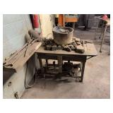 Gas-Fired Metal Melting Furnace with Cast Iron Crucible, Bricks, Ladles & Foundry Tools