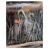 1 lot containing both regular and tapper shank carbon steel drill bits.