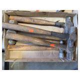 Box of assorted hammers