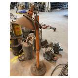 Shop light on steel base