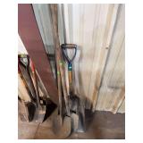 Lot of 3 Shovels – Round Point & Square Scoop w/ Wood Handles