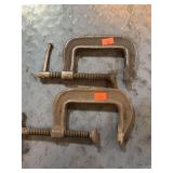 Pair of 4” Armstrong C-Clamps – Chicago USA Industrial Cast Iron Clamps