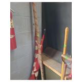 lot contains 2 American flags and 1 flag pole