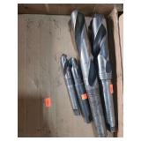 1 lot containing 4 tapper shank carbon steel drill bits