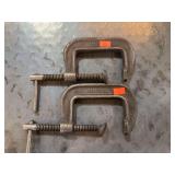 Pair of 4” Armstrong C-Clamps – Chicago USA Heavy-Duty Cast Iron Clamps