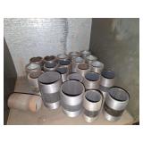 Shelf of black/ galvanized pipe fittings