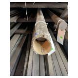 One piece of solid round steel. Approximately 2”x8’