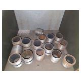 Shelf of black/ galvanized pipe fittings